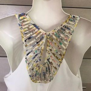 Romper with multi colored back detail